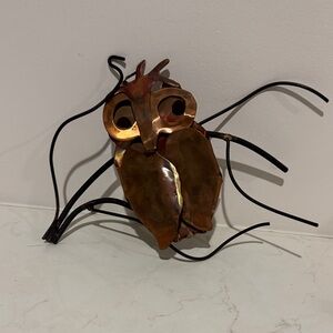 Vintage Copper Owl Wall Art